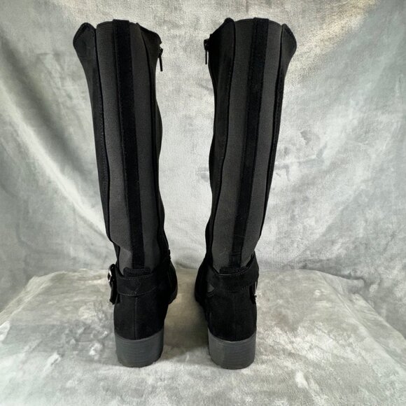 UNR8ED womens Boots 7M Darla black suede zip up with decorative buckle strap at - Picture 15 of 16